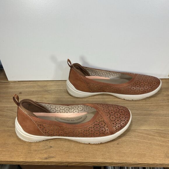 JBU Women 9.5 Emma Comfortable Casual Slip-On Ballet Flat Brown JBU by Jambu - Picture 4 of 11